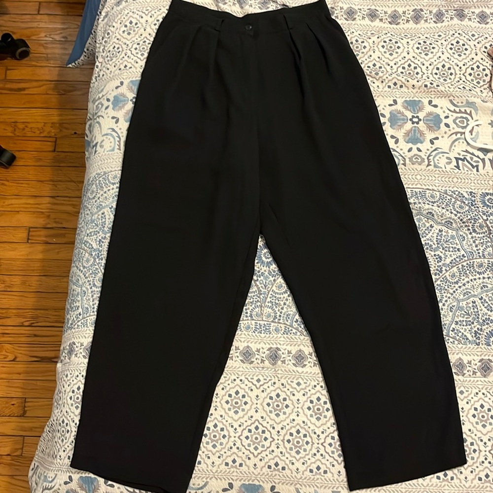 wide leg black trousers